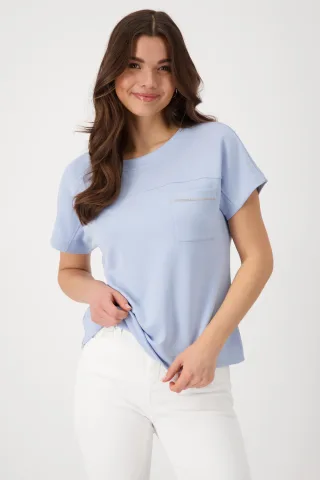 monari - Sweatshirt mit Brusttasche blue sky - Gr. - 42