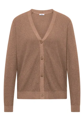 CECIL - Cardigan mit V-Neck und Struktur creamy mocha melange - Gr. - L