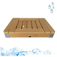 @tec Gartendusche Outdoor Dusche aus massivem WPC mit Start-Stop-Funktion, Pool-Dusche, Sauna-Dusche, Aussendusche mit Bodenplatte