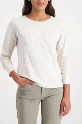 monari - Langarmshirt mit Pailletten pearl - Gr. - 40