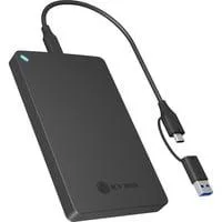 IB-201T-CU31 2.5" SATA HDD/SSD Gehäuse, Laufwerksgehäuse schwarz, mit USB Type-C/Type-A Combokabel