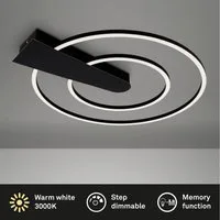 Briloner Leuchten Deckenleuchte NICO DUO, Deckenlampe dimmbar 25W 3000lm 3000K Ø 49,5cm