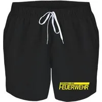 deinshirt Badehose Schwimmshorts Freiwillige Feuerwehr Integrierter Netz-Slip, aufgesetzte Gesäßtasche mit Klettverschluss