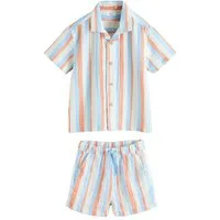 Next Shirt & Shorts Doppellagiges Kurzarmhemd und Shorts im Set (2-tlg)