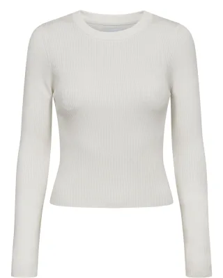 Nümph - NUSHELBA CROPPED PULLOVER cloud dancer - Gr. - S