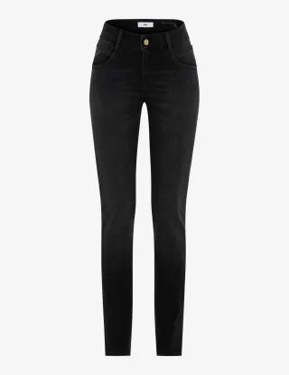 Brax Damen Five-Pocket-Hose Style SHAKIRA USED BLACK BLACK, denim dunkelgrau, Gr. 32