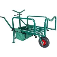 relaxdays Transportkarren Angelwagen Transportwagen mit Tasche, (2-St), grün