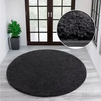 OTTO home Teppich Shaggy 30, rund, Höhe: 30 mm, Teppich in Uni-Farben, besonders weich und kuschelig, Wohnzimmer