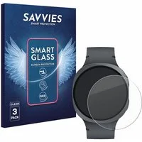 Savvies Displayschutzglas Schutzglas Panzer für Samsung Galaxy Watch 8 (44 mm), 3 Stück, Schutzfolie Display Schutz Glas Folie klar
