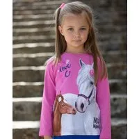 Miss Melody Langarmshirt mit großem Pferde-Frontmotiv