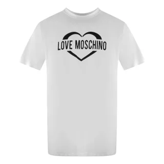 Moschino T-shirt Mit Auffälligem Herzlogo (weiß)