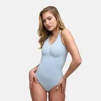 cfab (creamy fabrics) Shaping-Body Neckholder Bodysuit mit Slip-Baby Blue-XL (1-tlg)