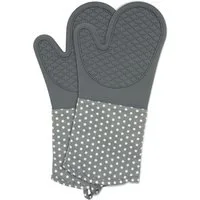 WENKO Topfhandschuhe Modell Silikon, (Set, 2-tlg), Ofen- und Grillhandschuhe, Hitzeschutz, Baumwollinnenseite, 1 Paar