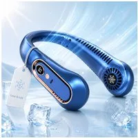 HS.SUPPLY Mini USB-Ventilator Miniventilator, Nackenventilator, Halsventilator, Körperventilator, LED-Display, beidseitiger Luftauslass