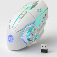 StellarLuma Gaming Maus Kabellos RGB Wireless USB Gaming-Maus Gaming-Maus (Bluetooth, Funk, Kabellose Dual Mode Gaming Maus mit 6 Tasten und RGB-Beleuchtung)