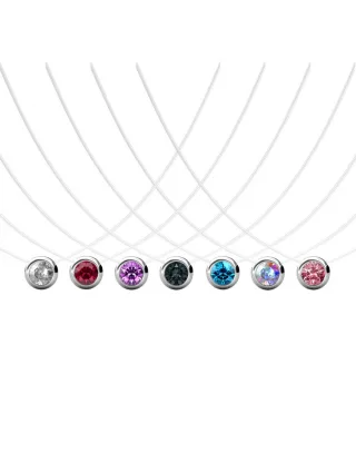Box 7 Halsketten invisibles Mond Halskette - Silber und Multi