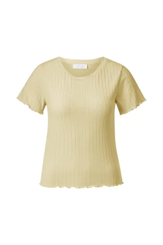 Rich & Royal - Rib T- Shirt soft butter - Gr. - XL