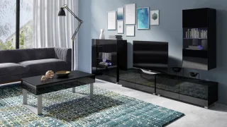 Couchtisch Tisch - KAVOS XL - mit Schublade 110x63,5cm Schwarz