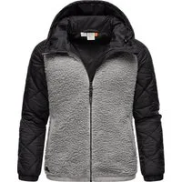 Ragwear Outdoorjacke Leeloo Damen Übergangsjacke aus Teddyfleece mit gesteppten Ärmeln