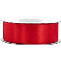Creativery Satinband, Satinband 25mm x 25m Rolle Rot