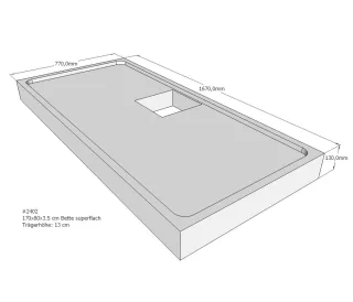 Neuesbad Wannenträger für Bette superflach 1700x800x35 SD22849