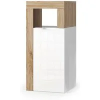 welltime Unterschrank Hamburg Höhe 78 cm, Breite 35 cm, Badkommode mit 1 Tür, Badezimmerschrank, dekorativer Rahmen, offenes Fach, Metallgriff