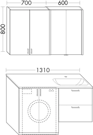 Burgbad Set Sys30 PG3 Diago Steingrau Solid Matt/Alpinweiss, SFHO132F6559C0001 SFHO132F6559C0001