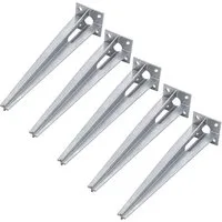 TRUTZHOLM Einschlagbodenhülse für Ø 40mm Bodeneinschlaghülse 50cm Länge Zaunpfahl Aufnahme 100x100mm (Spar-Set, 5er Set), verzinkt