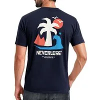 Neverless Print-Shirt Herren T-Shirt Backprint - Design Beach Palm - Baumwollshirt Männer mit Print
