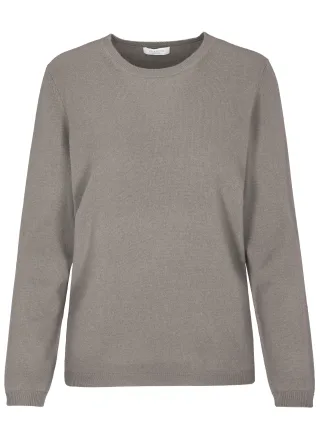 CLARINA - NOS Pullover, Rundhals,1/1-Arm 706 taupe mel. - Gr. - 36