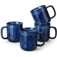 vancasso Tasse Kaffeeservice für 4/6, Steingut Tasse, Reaktivglasur, 4-tlg., Steingut