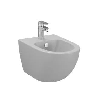 VitrA Sento Wand-Bidet 37 x 54 cm mit verdeckter Befestigung V-Fit 2.0 Steingrau Matt,4338B076-1046 4338B076-1046