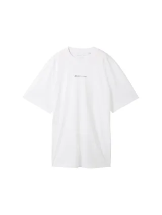 Denim Tom Tailor - T-Shirt mit Bio-Baumwolle white - Gr. - XXL