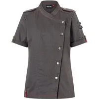 Karlowsky Fashion Kochjacke KARLOWSKY Damen Kochjacke Denim-Style ROCK-CHEF® Kurzarm Schwarz