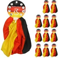 CEPEWA Schal Mini-Schal Deutschland 12er Set schwarz rot gold Polyester WM EM
