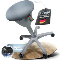 Steinlife Arbeitshocker Ergonomischer Bürohocker [Aktives Sitzen, Gesunde Haltung] (Rollhocker mit Kratzerfreien Rollen, Höhenverstellbar [53-73cm] Ergonomischer Hocker für Büro, Arbeitshocker rutschfest Drehhocker)