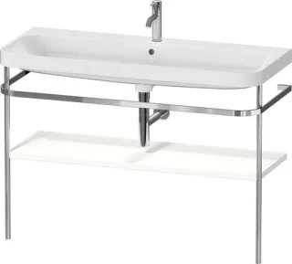 Duravit Happy D.2 Plus c-shaped Set mit Metallkonsole Weiß Seidenmatt 1175x490x850 mm - HP4839O36360 HP4839O36360000