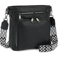 TAN.TOMI Schultertasche Handtasche damen mittelgroß Umhängetaschen crossbody bag, Retro leder PU damentaschen mit breitem gurt handtaschen