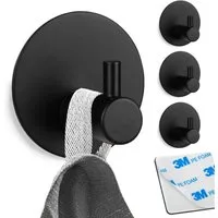LIVINA HOME Handtuchhaken Haken selbstklebend Bad und Küche, Handtuchhalter, Badezimmer, Bad, Küche, Türen, Kleiderschrank, Wand, Dusche, (4-St), Kleiderhaken ohne Bohren