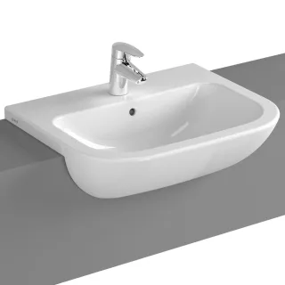 VitrA Halbeinbauwaschtisch VitrA S20 550, x 440 mm 1 Hahnloch mittig weiss, 5524B003-0001 5524B003-0001