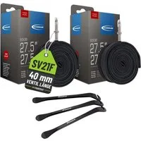 MSZweirad Fahrradschlauch 2x Schwalbe Schlauch 21F SV 40mm 27,5 Zoll (54/75-584) + Reifenheber