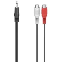 Hama Audio-Adapter, 2x Cinch-Kupplung - 3,5-mm-Klinken-Stecker Audio-Adapter 3,5-mm-Klinke zu Cinch, 10 cm