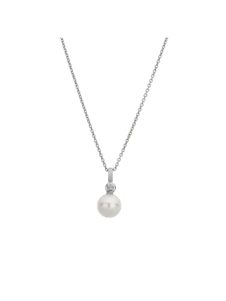 Lyomi Anhänger mit Kette 585/- Weißgold 1 synth. Diam. 0,02ct.