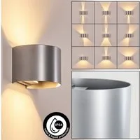 hofstein Außen-Wandleuchte Wandlampe aus Metall in Silberfarben, LED wechselbar, 3000 Kelvin, verstellbare Wandleuchte Up&Down Effekte, Außenleuchte 350 Lumen,IP 54