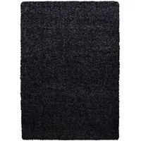 Teppium Teppich Unicolor - Einfarbig, Rund, Höhe: 30 mm, Teppich Wohnzimmer Shaggy Einfarbig Anthrazit Modern Flauschig Weiche