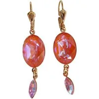 Mugello Paar Ohrhänger Luana orange vergoldet festlich modisch Party, Handgefertigter Modeschmuck, made in Germany