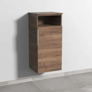 Sanipa 3way Mittelschrank mit 1 Tür und 1 offenem Fach, Eiche-Tabak, UM13550 UM13550