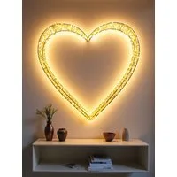Arnusa LED Dekolicht Leuchtherz 62x60x5cm 1440 LED LED Herz Leuchtkranz XL, LED fest integriert, warmweiß, für Innen und Außen Fenster Dekoration