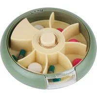 COMFORT AID Pillendose 7 Tage PILLENBOX rund mit 7 Fächer aus Kunststoff Pillendose 94, Tablettenbox Medikamentenbox Tablettendose Pillen Dose Box