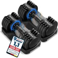 DH FitLife Hantel verstellbare Hanteln, (2 bis 12 KG mit 5 Gewichtsstufen, 2er Set), Kurzhantelset mit platzsparenden Hantelscheiben für Heimtraining